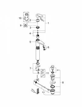 Смеситель для раковины Grohe Eurodisc Сosmopolitan 23055002. Фото