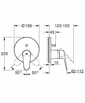 Смеситель для ванны GROHE 24056002 Eurodisc Cosmopolitan, хром. Фото