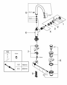 Смеситель для раковины Grohe Atrio С 32042001. Фото