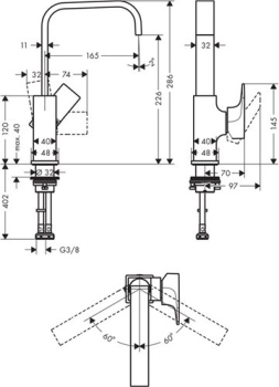 Смеситель для раковины Hansgrohe Metropol 230 32511000. Фото