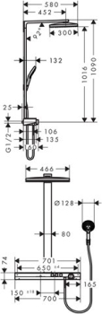 Душевая система Hansgrohe Rainmaker Select 460 2jet Showerpipe 27109400. Фото