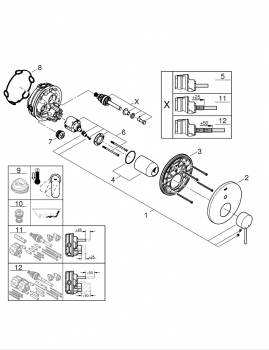 Смеситель для ванны GROHE 24058001 Essense, хром. Фото