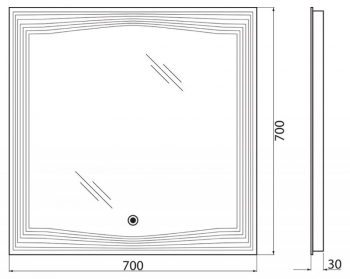 Зеркало с встроенным светильником и сенсорным выключателем BELBAGNO SPC-LNS-700-700-LED-TCH. Фото