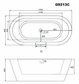 Акриловая отдельностоящая ванна со смесителем GEMY G9213C. Фото