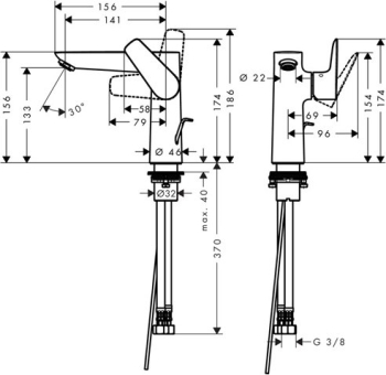 Смеситель для раковины Hansgrohe Talis E 71754000. Фото