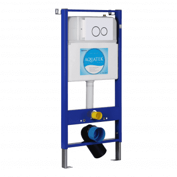 Монтажная рама для подвесного унитаза INS-0000002 SET Aquatek Slim (белая клавиша). Фото