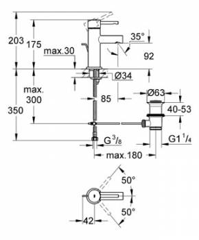 Смеситель для раковины GROHE Essence 3289800E. Фото