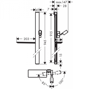 Душевая штанга HANSGROHE Unica'E 090 27640000. Фото