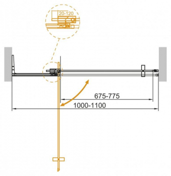 Душевая дверь CEZARES Slider SLIDER-B-1-100/110-C-Cr. Фото