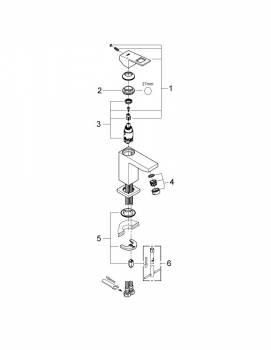 Смеситель для раковины GROHE Eurocube 2313200E. Фото