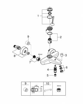 Смеситель для ванны GROHE Eurodisc Joystick 23431LS0. Фото