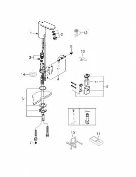 GROHE 36330001 Eurosmart Cosmopolitan E Инфракрасная электроника для раковины со смешиванием. Фото