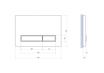 CERSANIT КНОПКА BLICK ПЛАСТИК ХРОМ ГЛЯНЦЕВЫЙ A64114. Фото