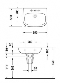 Раковина DURAVIT D-CODE 65х50 23106500002. Фото