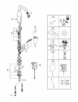 GROHE 36444000 Essence E Инфракрасная электроника для раковины со смешиванием, с адаптером 230V. Фото