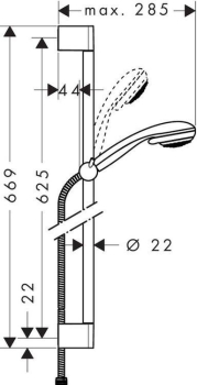 Душевой гарнитур Hansgrohe Crometta 85 мulti/Unica’Crometta 65cm 27767000. Фото