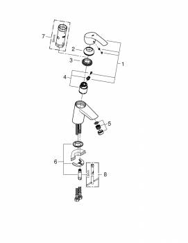 Смеситель для раковины GROHE Eurosmart 32467002. Фото