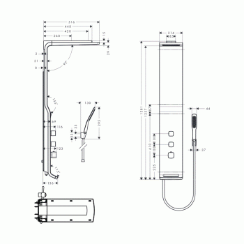 Душевая панель HANSGROHE Raindance Lift 180 EcoSmart 27003400. Фото