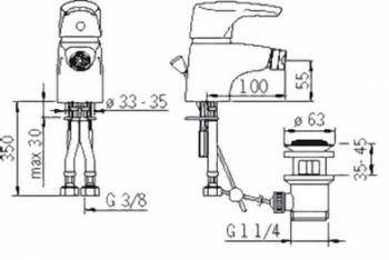 Смеситель для биде ORAS Saga 1918F. Фото