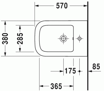 Биде подвесное DURAVIT P3 Comforts 2268150000. Фото