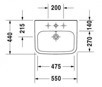 Раковина с переливом DURAVIT DURASTYLE 55х44 2319550000. Фото