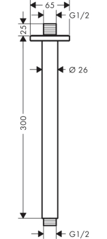 Потолочное подсоединение 300 мм Hansgrohe Vernis Shape 26407000 хром. Фото