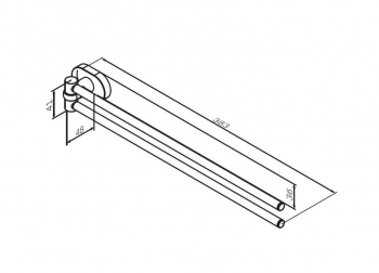 Двойная вешалка-вертушка для полотенец, 35 см AM.PM Sense A7432600 для ванной комнаты. Фото