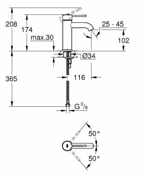 GROHE 23590DA1 Essence New Смеситель для раковины S-Size II, гладкий корпус. Фото