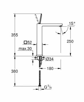 GROHE 23661000 Eurocube Joy Смеситель для раковины свободностоящий, размер XL. Фото