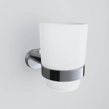 Стеклянный стакан с настенным держателем AM.PM Sense A7434300 для ванной комнаты. Фото