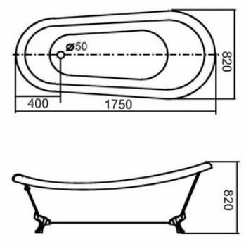 Акриловая ванна GEMY G9030-C фурнитура хром. Фото