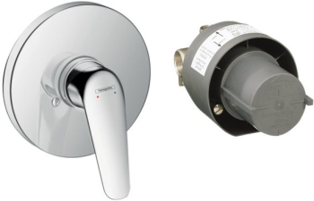 Смеситель для душа Hansgrohe Novus 71068000 (внешняя и скрытая часть). Фото