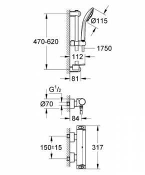 Термостат для душа GROHE Grohtherm 2000 NEW 34195001. Фото