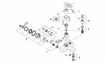 Смеситель для ванны GROHE Quadra 32638000. Фото