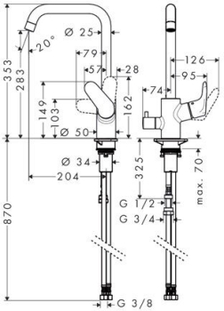 Смеситель для кухни Hansgrohe Focus E2 31823000. Фото