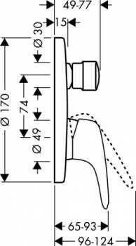 Смеситель для ванны HANSGROHE Metris E 31475000. Фото
