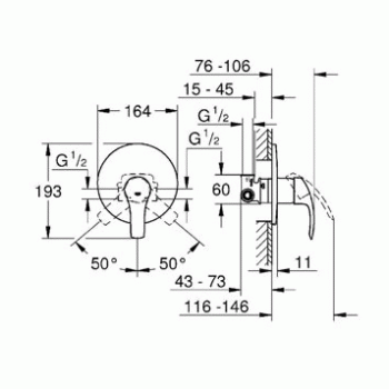 Смеситель для душа GROHE Eurosmart 33556002. Фото