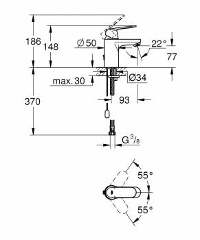 Смеситель для раковины GROHE Eurosmart Cosmopolitan 3282700E. Фото