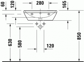 Раковина подвесная DURAVIT D-Neo 55х44 2366550000. Фото