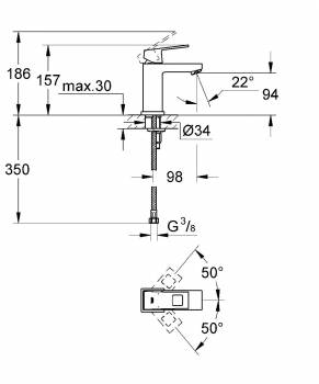 Смеситель для раковины Grohe Eurocube 23132000. Фото