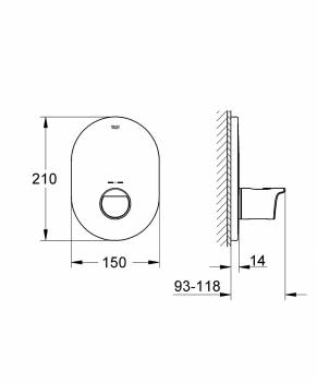 Смеситель термостатический для душа GROHE Grohtherm 2000 19352001 (внешняя часть). Фото