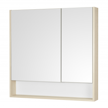 Зеркальный шкаф AQUATON Сканди 90 Белый Глянцевый/Дуб Верона 1A252302SDB20