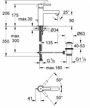 Смеситель для раковины GROHE Lineare 23443000. Фото