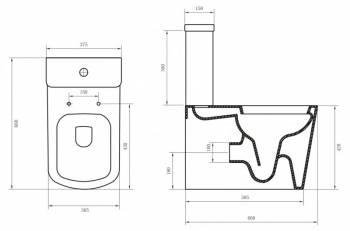 Чаша унитаза BELBAGNO Albano P-trap BB120CP. Фото