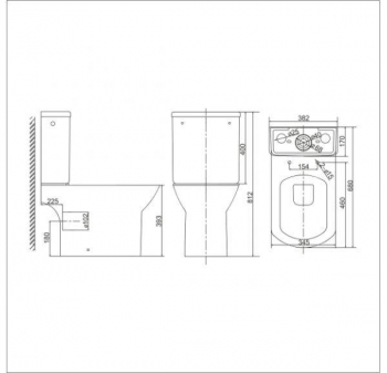 SOLE QUADRO Безободковый унитаз-компакт с сиденьем Soft-close. Фото