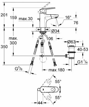 Смеситель для раковины Grohe Europlus 33155002. Фото