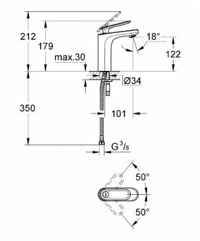 Смеситель для раковины GROHE Veris 23065000. Фото