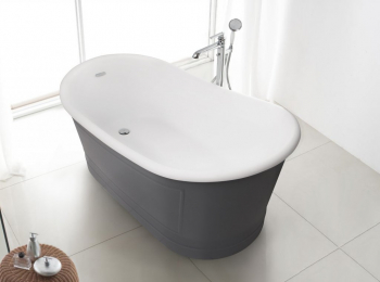 Ванна акриловая отдельностоящая BELBAGNO BB32-CF36 GREY 168х90. Фото