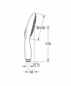 Ручной душ GROHE Power & Soul 27672000. Фото