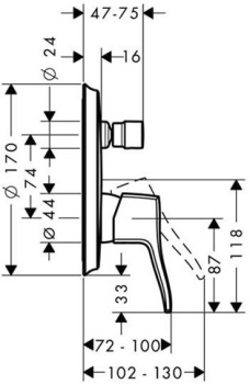 Смеситель для ванны Hansgrohe Metris Classic 31485000. Фото